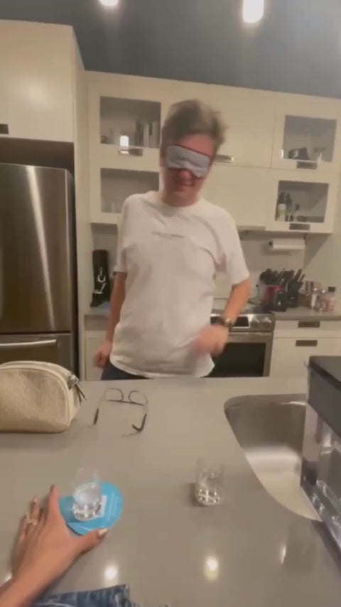 Blindfolded man tries BOCE for the first time and cannot believe the difference it makes.